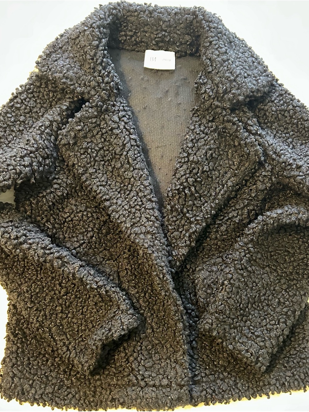 Plush Teddy Jacket in Charcoal - Women's Cozy Coat